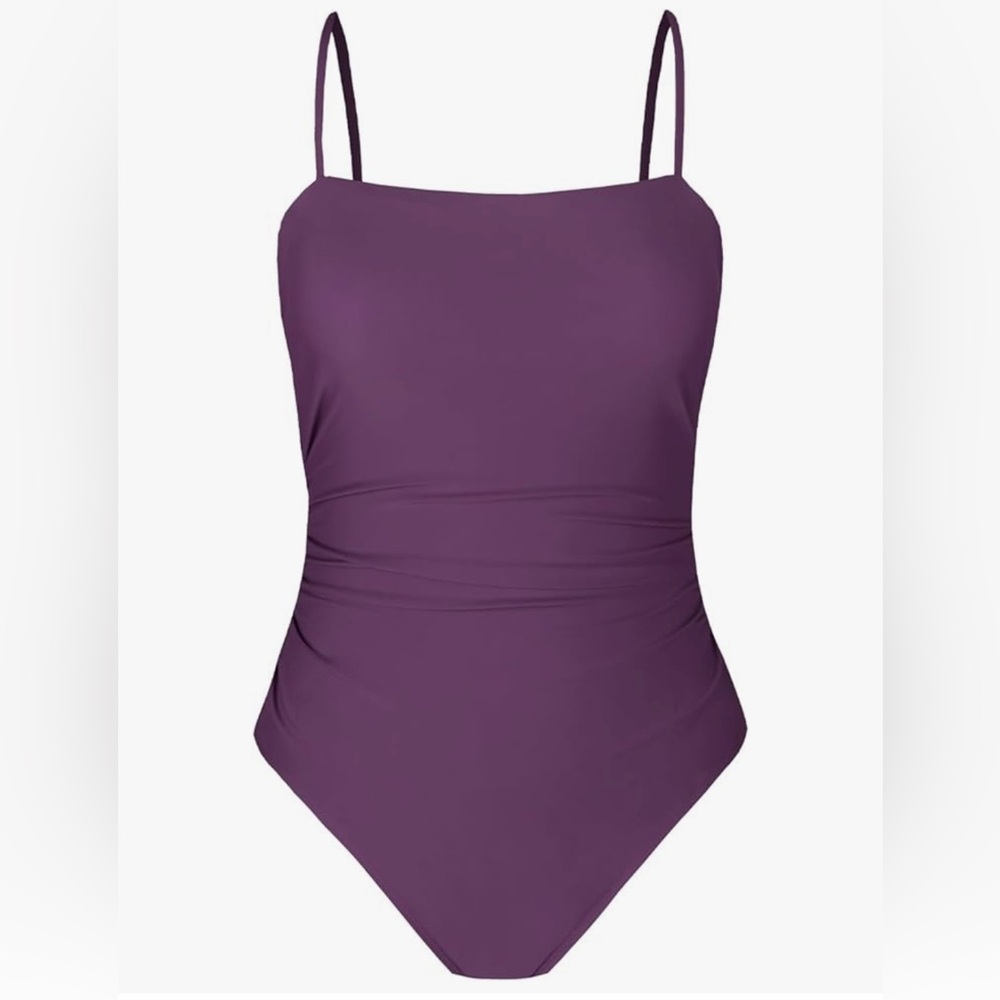 CUPSHE Women Swimsuit One Piece Bathing Suit Square Neck Cutout Back F14 - Picture 3 of 8